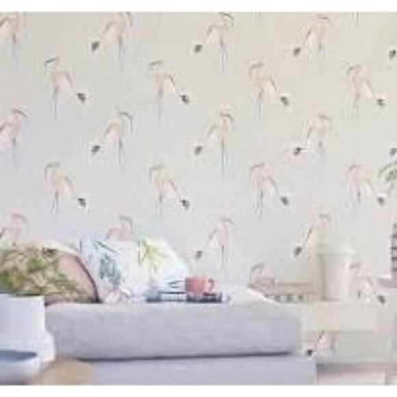 NEW Sealed Roll Scion Zanzibar Flamingo Peach Wallpaper - Picture 2 of 8